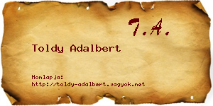 Toldy Adalbert névjegykártya